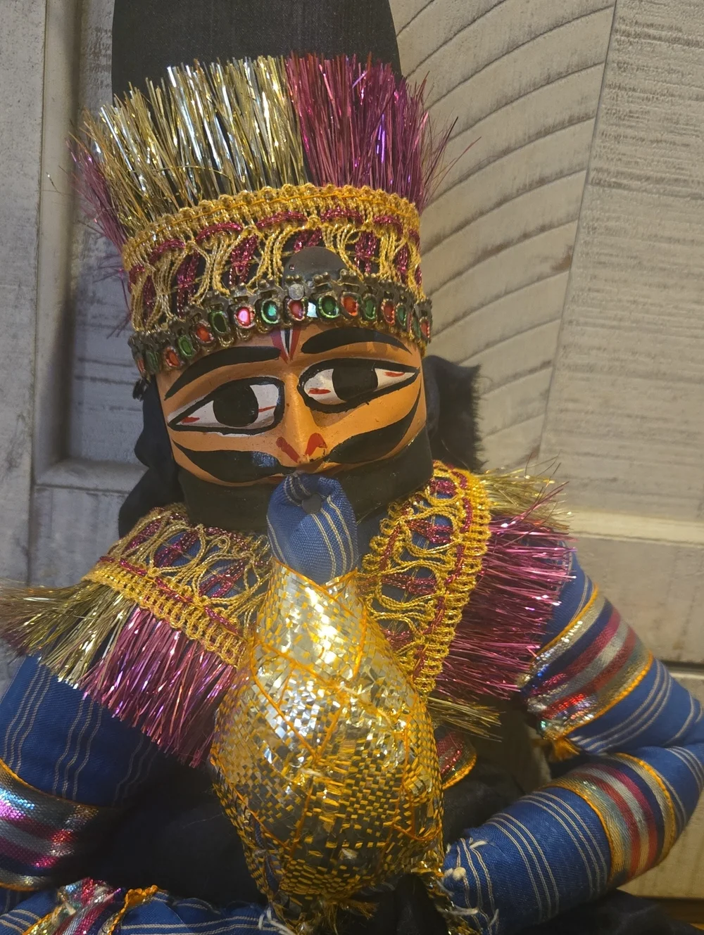 Indian folk art puppet, commonly known as a Kathputli from the Rajasthan region.